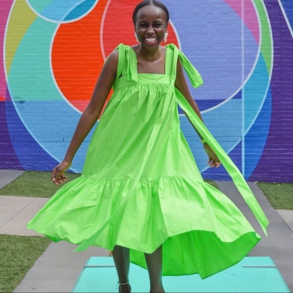 NWT Christopher John Rogers x Target Green Babydoll Midi Dress